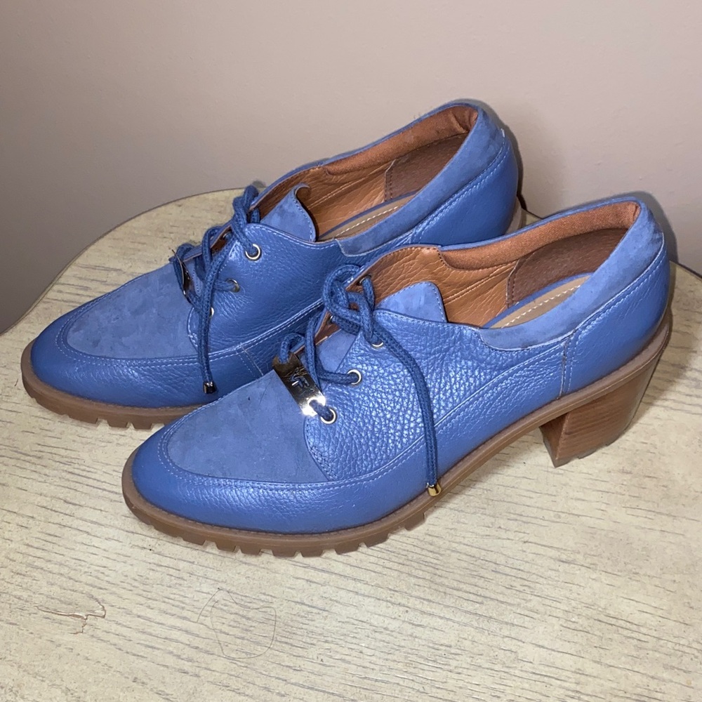 Elegant Blue Lace-Up Women's Boots